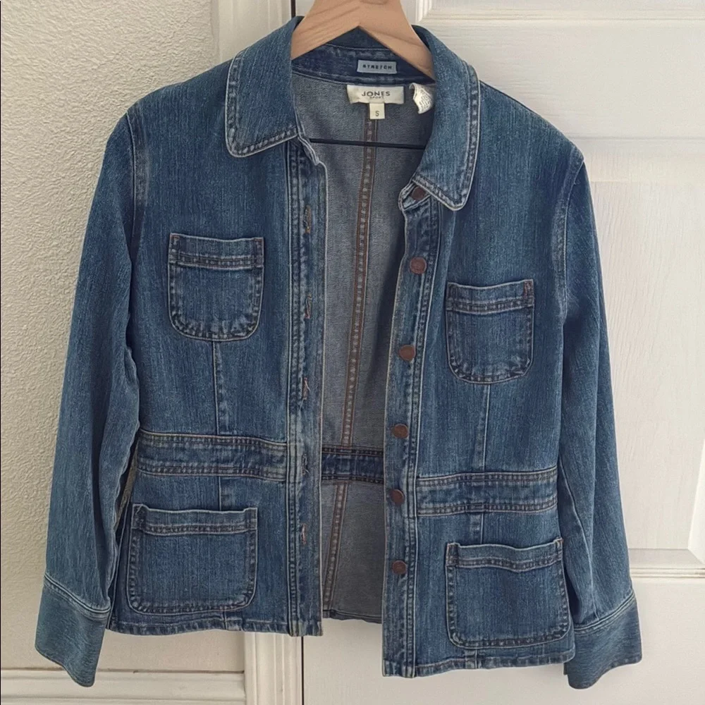 Denim Jacket with Button Front - Picture 1 of 9